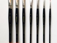 Кисть синтетика №14 плоская Leonard Acrylstyl "1158" короткая ручка