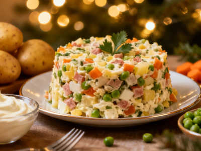 С колбасой или с говядиной? Россияне назвали «правильный» рецепт оливье