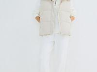 Жилет с капюшоном, Бежевый