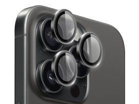 Защитное стекло для экрана и объектива камеры Wiwu (WI-IP002) для Apple iPhone 15 Pro антибликовое (черная рамка)