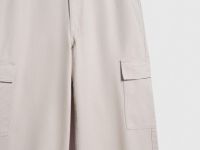 Хлопковые брюки карго с накладными карманами, Бежевый