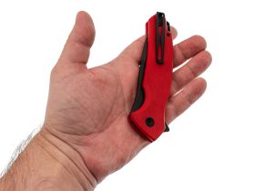 Складной нож Mr.Blade Hellcat Mini blackwash, сталь VG-10, рукоять Red G10