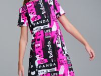 Комплект трикотажный для девочек: платье, юбка