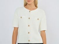 Кардиган с коротким рукавом, Белый