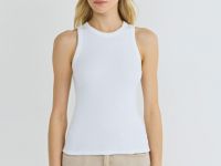 Базовый топ в рубчик, Белый