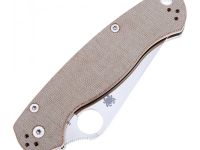 Складной нож Spyderco Paramilitary 2 Brown Canvas, сталь Cru-Wear, рукоять микарта