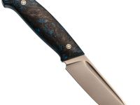 Нож Стрела, сталь S90V, рукоять хаотичный карбон, черно-синий