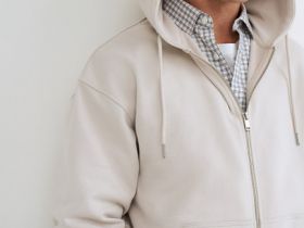 Толстовка на молнии с капюшоном, Белый