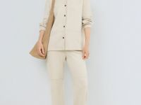 Рубашка из искусственной замши, Бежевый