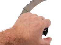 Нож Barmaley Knives Grim Серп серрейтор, сталь Aus-10 Co, рукоять G-10 черная