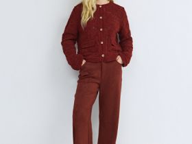 Прямые брюки из искусственной замши, Оранжевый