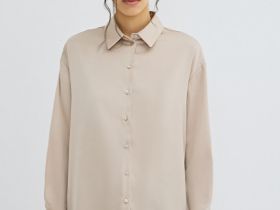 Блузка из сатина, Бежевый