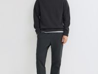 Утеплённые джоггеры из твила, Серый