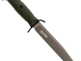 Тактический нож Kizlyar Supreme Vector Olive, сталь 420HC TW, рукоять кратон, хаки