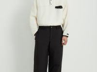 Утепленные брюки широкого кроя с утяжниками по низу