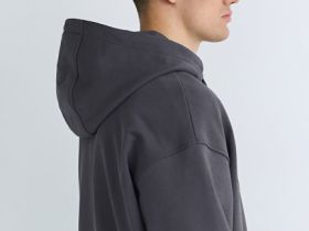 Худи с текстовым принтом, Серый