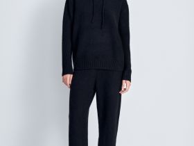 Вязаное худи прямого силуэта