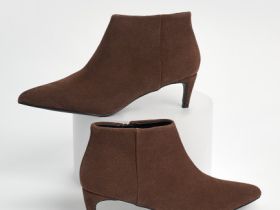 Ботильоны из натуральной замши, Коричневый