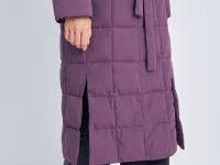 Стеганое утепленное пальто с капюшоном