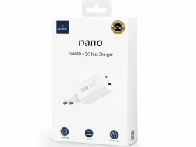 Сетевое зарядное устройство WIWU Nano GaN 65W USB/Type-C (Wi-U012) (белый)