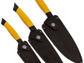 Набор кухонный "Хозяин", ст.VG-10, ц.м.,рук.G10 желтый