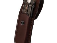 Чехол для складного ножа на пояс, 120 мм, кнопка, коричневый