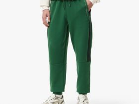 Мужские хлопковые спортивные брюки Lacoste приталенного кроя