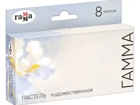 Набор пастели сухая Гамма, 8 цв, половинки, "светлые тона" картон. упаковка