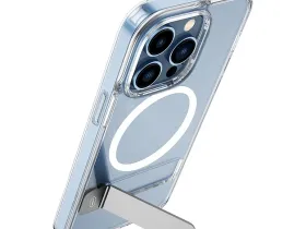 Чехол-накладка Wiwu Aurora Series Magsafe для Apple iPhone 14 Pro Max пластиковый с подставкой (прозрачный)