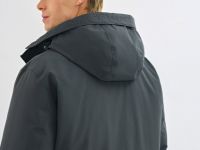 Утеплённая парка с капюшоном, Серый