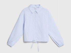 Рубашка с утяжкой по низу для девочек, Белый