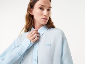 Женская лёгкая рубашка Lacoste из льна