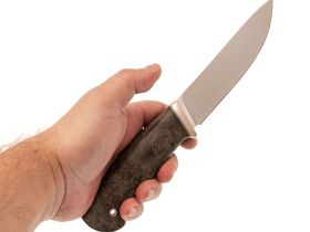 Охотничий нож Ворон, сталь S290, рукоять карельская береза