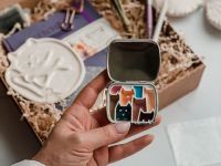 Палетка для красок "Котики" 6х5 см, цвет белый, пластик белый