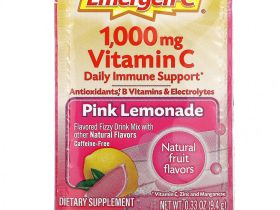 Emergen-C, Витамин C, смесь ароматизированных газированных напитков, розовый лимонад, 1000 мг, 30 пакетиков по 9,4 г (0,33 унции)