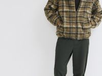 Утеплённые джоггеры из твила, Зеленый