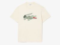 Мужская Футболка Lacoste из плотного хлопка с рисунком крокодила