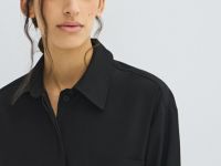 Рубашка с поясом-шнуром, Черный