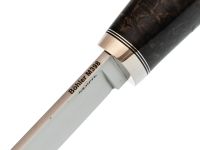 Нож Клык, сталь M398, рукоять карельская береза, темная
