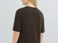 Джемпер из ангоры с коротким рукавом, Коричневый