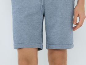 Шорты из двухцветного пике, Голубой