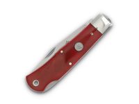 Складной нож Queen Cutlery Lockback, сталь 1095, рукоять кость, красный
