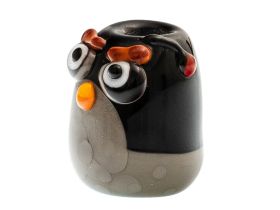 Бусина Angry bird, черная, стекло