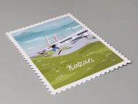 Открытка "Марка. Казань,мост"