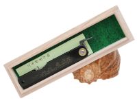 Складной нож Nagao Higonokami Damascus hand forging, 80мм, сталь Aogami, рукоять металл, черный