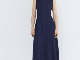 Джинсовое платье миди, Синий