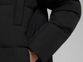 Удлиненный пуховик с натуральным пухом