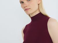 Вязаная майка с воротником-стойкой, Фиолетовый