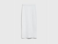 Вязаная юбка миди, Белый