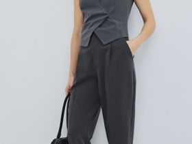 Зауженные брюки с ремнём, Серый